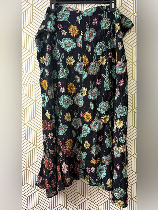 Chico's Dresses & Skirts - Chico's Black Floral Embroidered beaded skirt 16/18